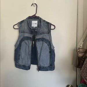 Fashion Nova Denim Vest with Zipper